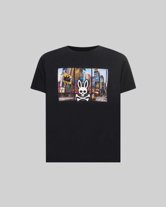 Psycho Bunny Kids Zeke Graphic Tee 001 BLACK / M/10-12