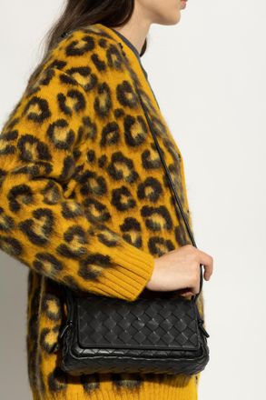 Bottega Veneta Natturno Shoulder Bag, Womens, Black