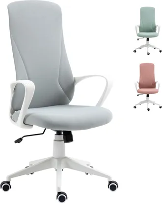 Vinsetto Silla De Oficina Giratoria, Regulable En Altura, Con Reposabrazos, Funci&oacute;n De Inclinaci&oacute;n, Respaldo Alto, 62 X 56 X 110-119,5 Cm, Gris