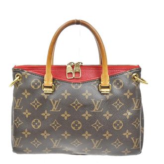Louis Vuitton Pallas Tote Monogram Canvas With Leather Brown Canvas Handbag (Pre-Owned)