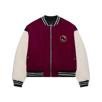 GCDS Bomber Jackets, female, Multicolor, Size: XS Red Striped Zip Outerwear