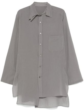Yohji Yamamoto semi-sheer shirt - men - Cotton - 4 - Grey