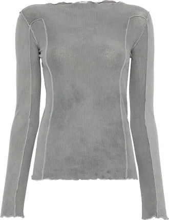 BASERANGE Omato Ribbed-knit Boat-neck Top
