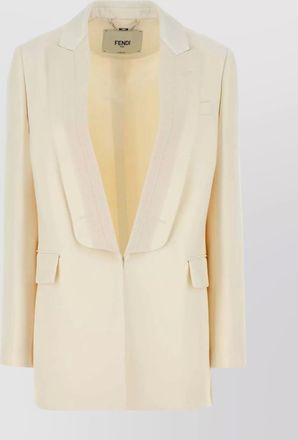Fendi wool blend blazer with flap pockets