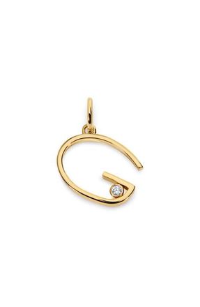 Monica Vinader Lab Grown Diamond Initial Pendant in 18K Gold Vermeil /Diamond G at Nordstrom