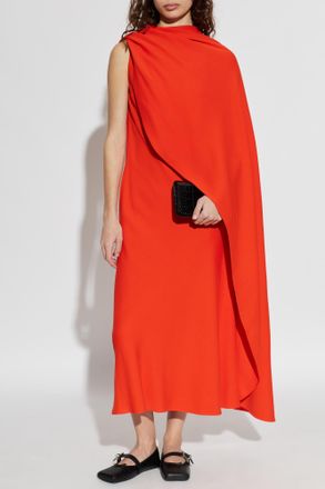 Balenciaga Asymmetrical Dress, Womens, Red