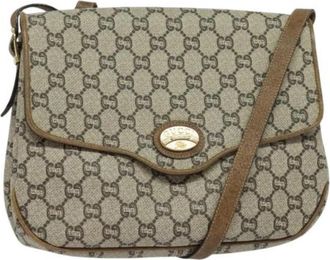Gucci Pre-owned Leather gucci-bags - Dames - Vintage Schoudertas - Beige - ONE Size - Leer - Vintage