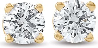 Pompeii3 33Ct Round Brilliant Cut Natural Diamond Stud Earrings in 14K Gold Classic Setting