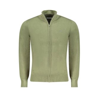 North Sails Cardigans, male, Green, Size: 2XL Green Nylon Cardigan with Embroidery