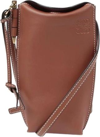 Loewe Pre-owned Cross Body Bags, female, Brown, Size: ONE SIZE Pre-owned Gate Pocket Shoulder Crossbody Bag