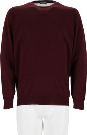 Drumohr Burgundy Crewneck Relaxed Knit Sweater