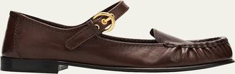 Miu Miu Leather Mary Jane Loafers