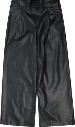 Patrizia Pepe Pantalone Pence Ecopelle - Dames - Wijde Broeken - Zwart - L - Leer - Broeken