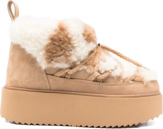 INUIKII Stivali Teddy con plateau 50mm - Marrone