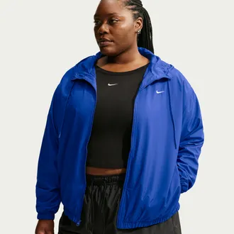 Nike Womens Nike Sportswear Loose UV Hooded Jacket (Plus Size) in Blue | IU8329-417