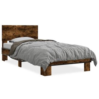 Berkfield Home Bed Frame without Mattress Smoked Oak 90x200 cm in Brown