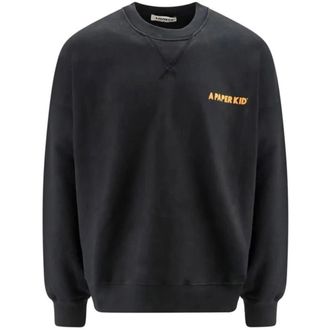 A Paper Kid Sweatshirts, male, Black, Size: S Nero Hoodie