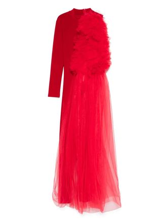 Alchemy x Lia Aram tulle-appliqué jumpsuit - women - Polyamide/Polyester - M - Red