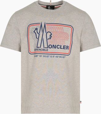 Moncler Mens TEXT BRANDING T SHIRT - Grey - Size: 40