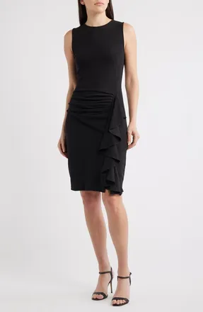 Nikki Lund Theodora Ruffle Sleeveless Dress in Black at Nordstrom, Size X-Small