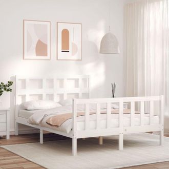 vidaXL Estructura De Cama Sin Colch&oacute;n Madera De Pino Blanca 120x200 Cm Vidaxl