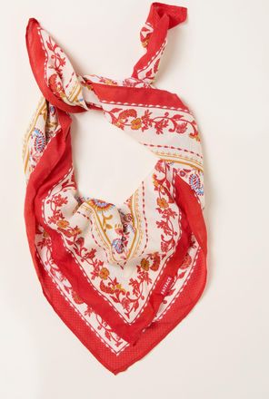 Fat Face FatFace Red Paisley Hair Scarf