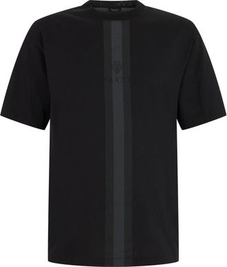 Gucci Katoenen T-shirt met gedempte Web - Heren - T-shirts - Zwart - L - Katoen - Tops