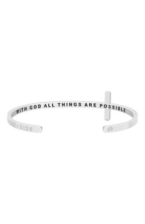 Mantra The Cross Bracelet in Matthew 19:26 - Silver at Nordstrom