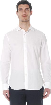 Tintoria Mattei Camicia in tessuto seersucker - Heren - Zakelijke Overhemden - Wit - XL - Overhemden