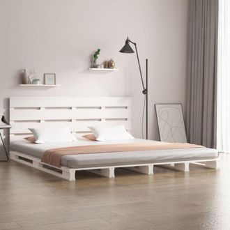 vidaXL Vidaxl - Estructura De Cama Sin Colch&oacute;n Madera Maciza Blanca 200x200 Cm