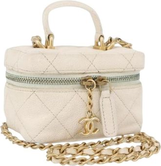 Chanel Pre-owned Mini Bags, female, White, Size: ONE SIZE Pre-owned Leather Mini Bag