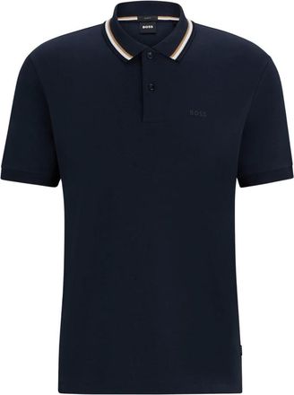 HUGO BOSS Heren, Tops, Blauw, Maat: 3XL Katoen