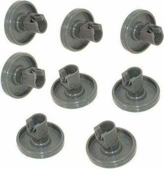 OEM Ruedas Para Lavavajillas - 8 Ruedas Para La Cesta Inferior - Faure, Zanussi, Aeg, Electrolux, Ikea