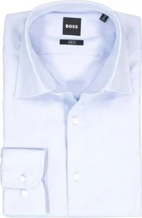HUGO BOSS Formele Overhemd - Heren - Zakelijke Overhemden - Blauw - 4XL - Leer - Overhemden