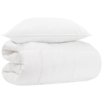 vidaXL Juego De Edred&oacute;n Con Almohada 2 Pcs Blanco Bamb&uacute; Vidaxl