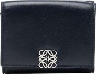 Loewe Navy Leather Wallet (Tri-Fold) (Pre-Owned)