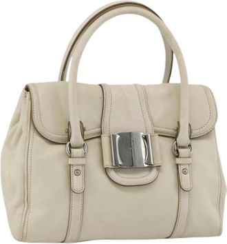 Ferragamo Pre-owned Handtas - Dames - Vintage Handtas - Wit - ONE Size - Leer - Vintage