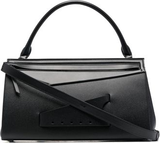 Maison Margiela Snatched leather tote bag - women - Calf Leather/Polyester/Aluminium/Zinc/Brass/Copper - OS - Black