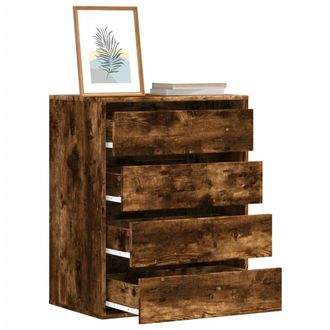 Berkfield Home Corner Chest of Drawers Smoked Oak 60x41x76 cm Engineered Wood in Brown | Size: 60 x 41 x 76 cm