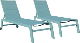 Happy Garden Happy Garden - Set di 2 lettini barbados in textilene azzurro - alluminio azzurro