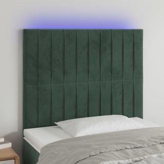 vidaXL Cabecero Con Luces Led Terciopelo Verde Oscuro 100x5x118/128 Cm Vidaxl