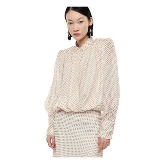 Imperial Shirts, female, Beige, Size: XS Polka Dot Shirt