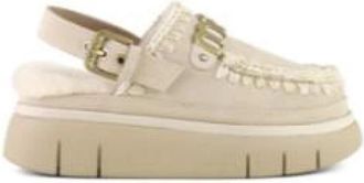 Mou Bounce Clog Back Strap - Dames - Klompen - Wit - 37 EU - Leer - Schoenen