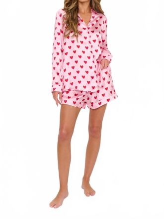 Show me your Mumu Silky Pajama Set In Queen Of Hearts