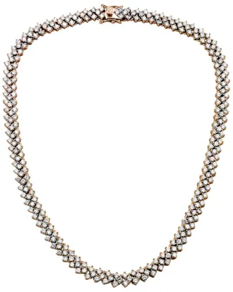 Genevive 14K Rose Gold Vermeil Cz Multi-Row Necklace