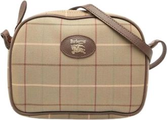 Burberry Pre-owned Canvas Crossbody Bag - Dames - Vintage Schoudertas - Bruin - ONE Size - Leer - Vintage
