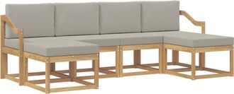 vidaXL Conjunto De Sof&aacute;s De Exterior 6 Uds. Blanco Y Gris Claro Vidaxl