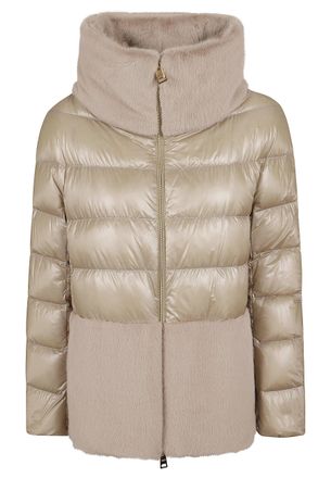 Herno Ultralight Nylon Cape With Faux Fur Detailing