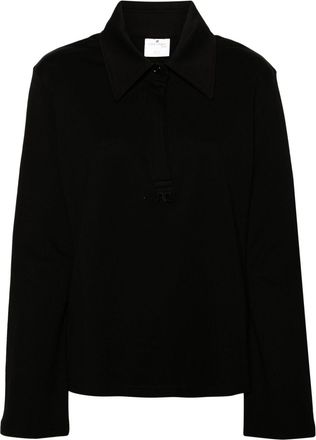 Courrèges piqué cotton polo shirt - women - Cotton - S - Black