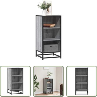 vidaXL Armadio contenitore - Credenza Grigio Sonoma 35,5x35x76 cm in Truciolato e Metallo